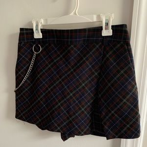 Plaid Chain Grunge Mini Skirt